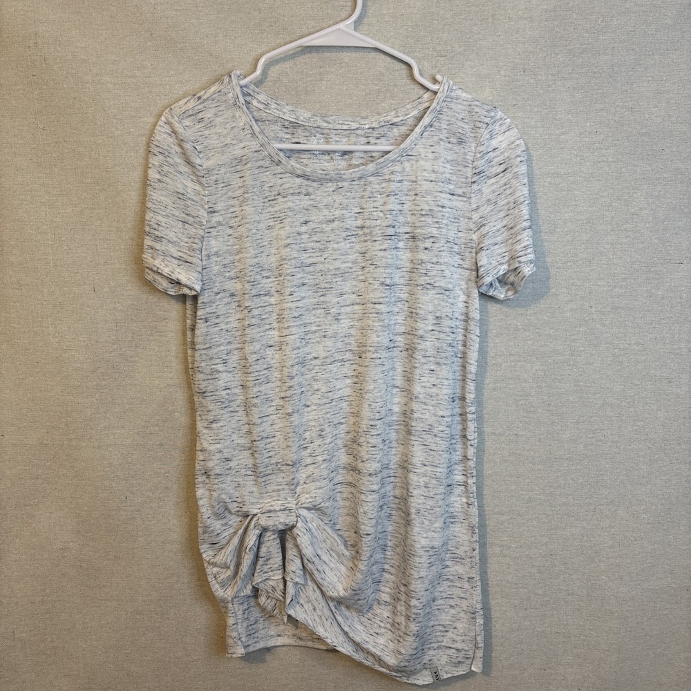 Marc New York Womens‎ Performance Shirt Medium White Gray Short Sleeve Athletic